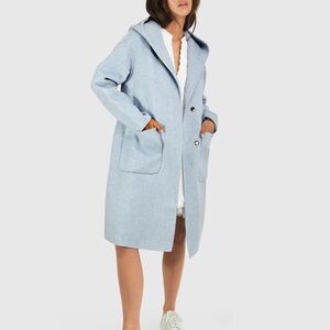 Belle and Bloom “Walk This Way” Light Blue Hooded Coat